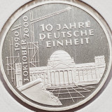 526 Germania 10 mark 2000 German Reunification - A - km 201 UNC argint, Europa