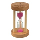 Clepsidra Lemn Rotunda 1 Minut, 5x9 cm, Decorativa, Nisip Crem