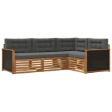 vidaXL Set de canapele de exterior 4 pcs Natural și Antracit 3383285