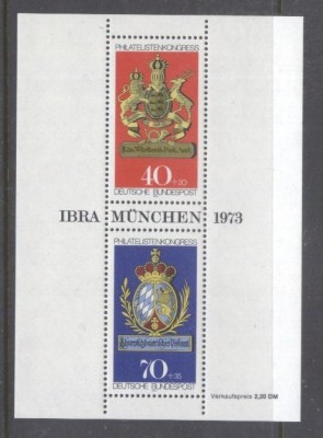 Germany Bundes 1973 Philatelists congress perf. sheet Mi.B9 MNH DA.175 foto