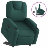 Cumpara ieftin Fotoliu rabatabil ridicare pe verticala, verde inchis, textil