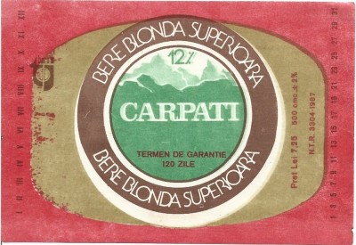 NI491 Etichetă bere blondă superioară Carpați foto