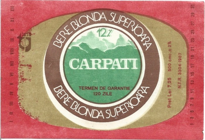 NI491 Etichetă bere blondă superioară Carpați