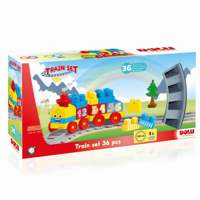 Set de constructii cu trenulet - 36 piese