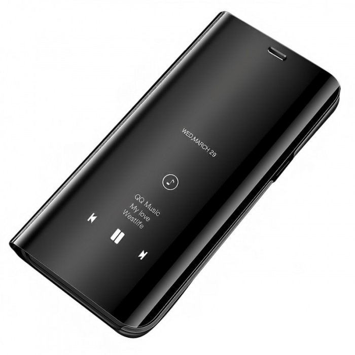 Husa Plastic OEM Clear View pentru Huawei P smart 2021, Neagra