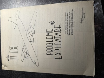 Manual intern scris de mana Probleme de exploatare IL-18 Ing. Costachescu Traian 1972 foto