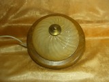 Plafoniera Art Deco Mid Century Modern, lemn, sticla Murano, vintage