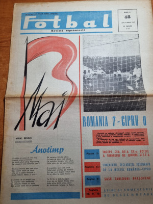 fotbal 27 aprilie 1967-meciul romania-cipru 7-0,articol brasov foto