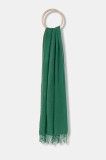 Answear.LAB esarfa de lana culoarea verde, neted