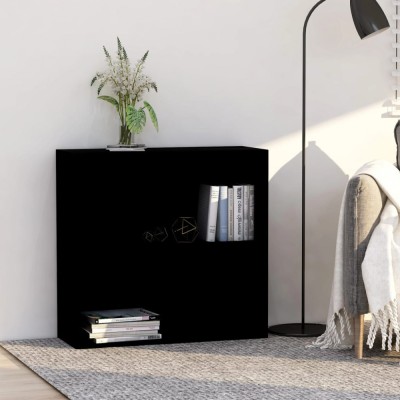 Gossi biblioteca, negru, 80x30x76,5 cm, lemn prelucrat foto