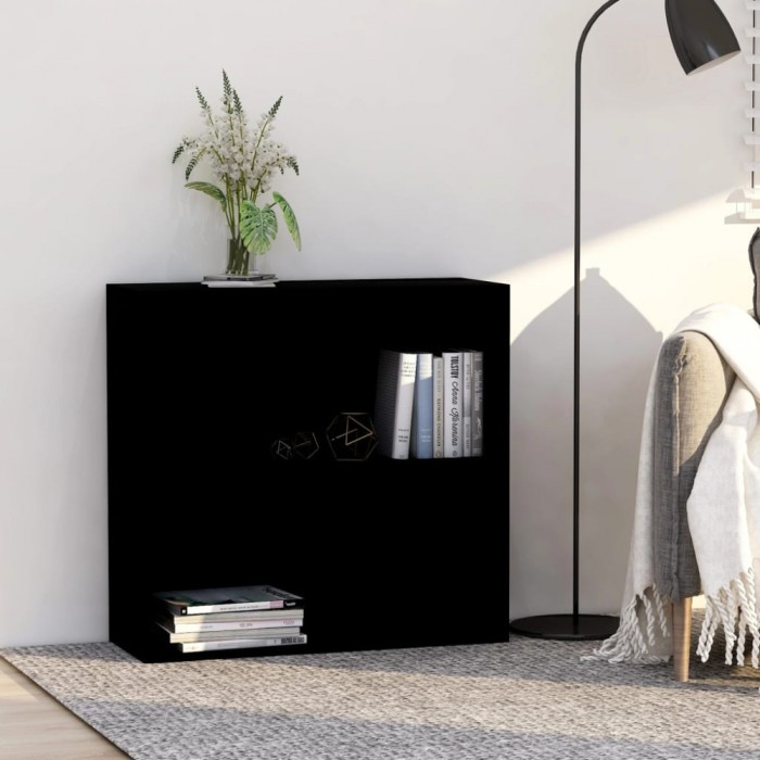 Gossi biblioteca, negru, 80x30x76,5 cm, lemn prelucrat