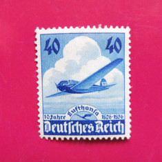 GERMANIA 1936 - Aniversarea de 10 ani a Lufthansa, Mi603, MH, Gumat (T141)