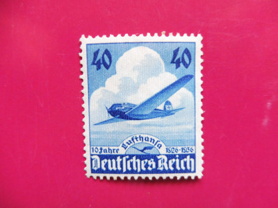 GERMANIA 1936 - Aniversarea de 10 ani a Lufthansa, Mi603, MH, Gumat (T141) foto