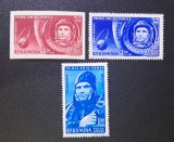 Rom&acirc;nia (R.P. Rom&icirc;na) 1961 Primul Om &icirc;n Cosmos - Iuri Gagarin Serie / Varietăți Cromatică &amp; Imperforat Lot 3v MNH / Neștampilat - A90