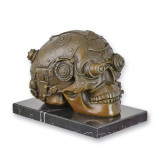 Craniu-statueta steampunk din bronz cu un soclu din marmura BX-41, Abstract