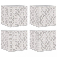 Cutii depozitare pliabile 4 buc. crem 32x32x32cm textil netesut foto