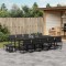 Gossi set mobilier de gradina, 15 piese, cu perne, negru, textilena