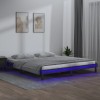 VidaXL Cadru de pat cu LED, gri, 120x200 cm, lemn masiv 820603