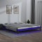 vidaXL Cadru de pat cu LED, gri, 120x200 cm, lemn masiv 820603