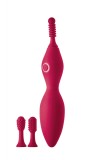 Vibrator Tip Verona+3 Accesorii Silicon 10 Moduri Vibratii USB Fuchsia 18.5 cm, DREAM Toys