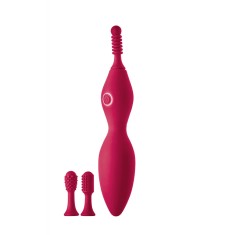 Vibrator Tip Verona+3 Accesorii Silicon 10 Moduri Vibratii USB Fuchsia 18.5 cm
