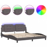 Cumpara ieftin Cadru de pat cu LED fara saltea, Zadar, gri, 180x200 cm