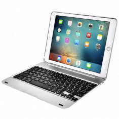 Husa carcasa cu tastatura LED bluetooth pentru Ipad Air 1, argintiu foto