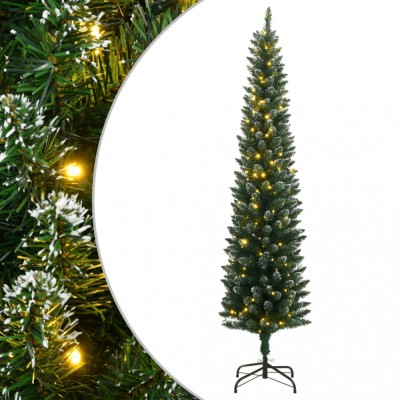 Brad Crăciun artificial subțire cu 300 LED-uri, 210 cm foto