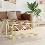 Gossi masa de cafea, 110x45x45 cm, otel inoxidabil si sticla