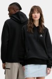 Converse bluză culoarea negru, cu glugă, uni, 10024509-A02