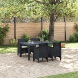 VidaXL Set Masă Grădină 5 pcs Antracit 150 x 100 x 73 cm Rattan PE