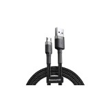 Baseus Micro USB Cafule Cablu de date și &icirc;ncărcare 2,4A 0,5 m gri negru (CAMKLF-AG1)