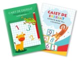 Caiet A5 de exersat pentru scolari si prescolari, liniatura speciala patrate 10mm, cu linii ajutatoare