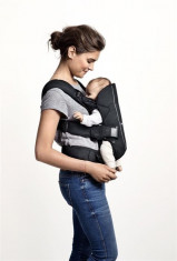 BabyBjorn - Marsupiu anatomic One, cu pozitii multiple de purtare Denim grey, Bumbac foto