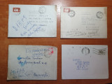 Lot 2 - 4 plicuri circulate prin posta -in toate sunt si scrisori-anii &#039;70 - &#039;80