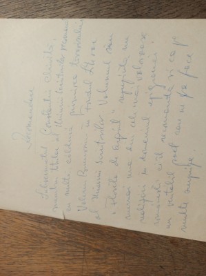 CONSTANTIN CHIRITA, recomandare scrisa olograf, 1973 foto