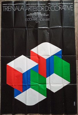 Afis-program Trienala Artelor Decorative, Bucuresti 1973 foto