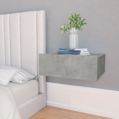 vidaXL Noptiere suspendate, gri ciment, 40 x 30 x 15 cm, PAL