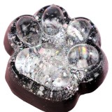 Cumpara ieftin Jucarie senzoriala antistres model labuta de pisica cu particule stralucitoare, efect de revenire lenta, pentru relaxare si concentrare, 6.5 x 6 cm, a