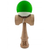 Kendama X Originala, Profesionala, Cyrax, din Lemn, Rubber Grip, 18 cm, Verde/Alb