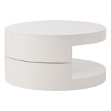 Masă de cafea cilindrică cu blat rotativ la 360&deg;, Alb | Aosom Romania