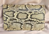 POȘETĂ VINTAGE DE TIP CLUTCH DIN PIELE NATURALA DE ȘARPE PITON