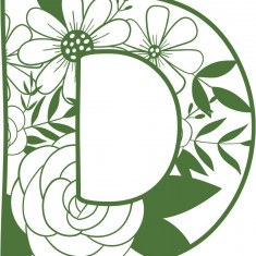 Sticker decorativ, Litera D, Verde, 65 cm, 7495ST-1