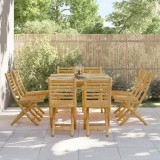 Gossi scaune de gradina pliabile, 8 buc., 43x54x88 cm, bambus
