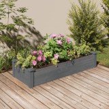 vidaXL Strat grădină &icirc;nălțat cu căptușeală gri 120x45x25 cm lemn brad