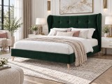 Pat Almera 160x200 cm Tapitat Catifea Verde Somiera Inclusa (cod ML 2227-14)