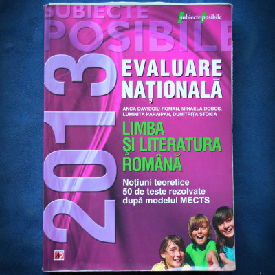 EVALUARE NATIONALA 2013 - LIMBA SI LITERATURA ROMANA - ANCA DAVIDOIU foto