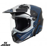 Cumpara ieftin Casca adventure/touring/off road pentru scuter - motocicleta Axxis model Wolf DS Hydra C17 albastru mat &ndash; tip viziera: MT-V-20 XXL (63/64cm)