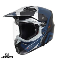 Casca adventure/touring/off road pentru scuter - motocicleta Axxis model Wolf DS Hydra C17 albastru mat &ndash; tip viziera: MT-V-20 L (59/60cm)