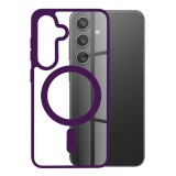 Husa magsafe compatibila samsung galaxy s24 plus, atasare magnetica, clear case, mov